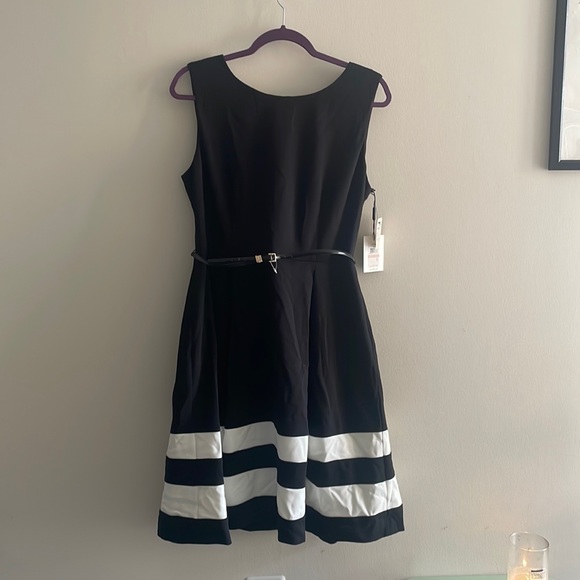 Calvin Klein Dresses & Skirts - Black & White Belted Calvin Klein Dress NWT Size 12